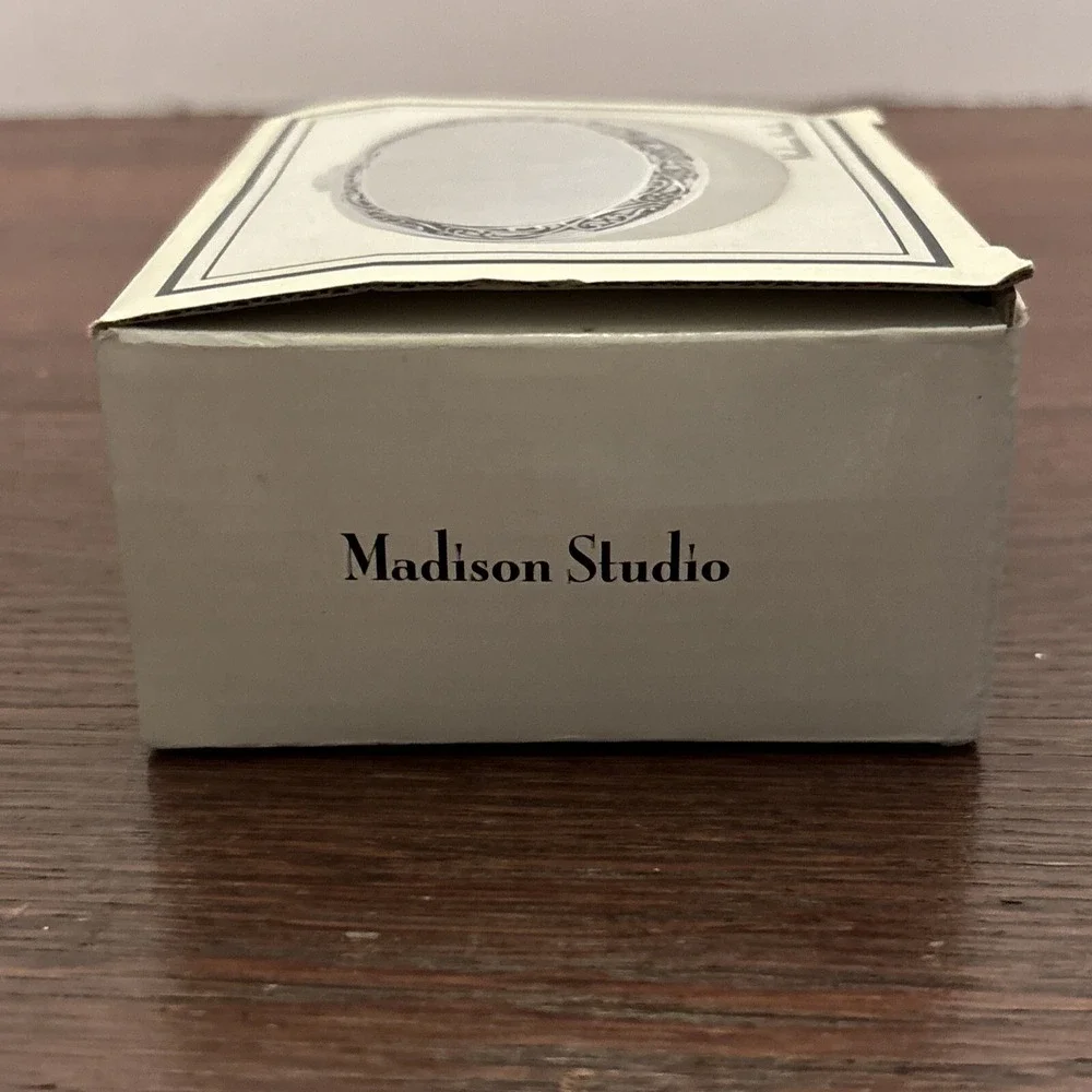 Madison Studio Silver Plated Engraveable Oval Shaped Trinket Jewelry Box
